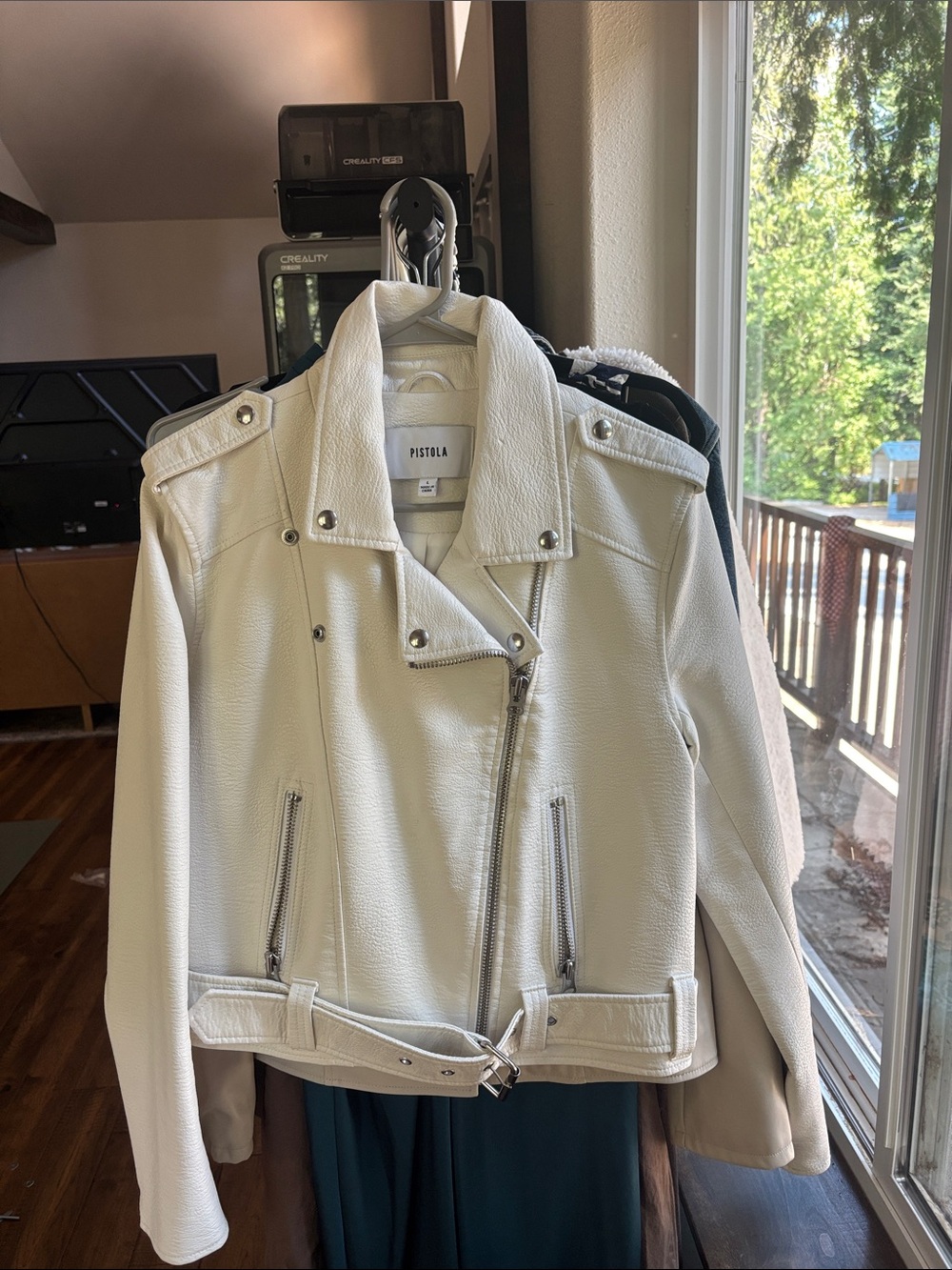pistola White Asymmetrical Moto Leather Jacket